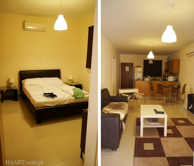 mieszkanie na wakacje na cyprze, sypialnia i salon