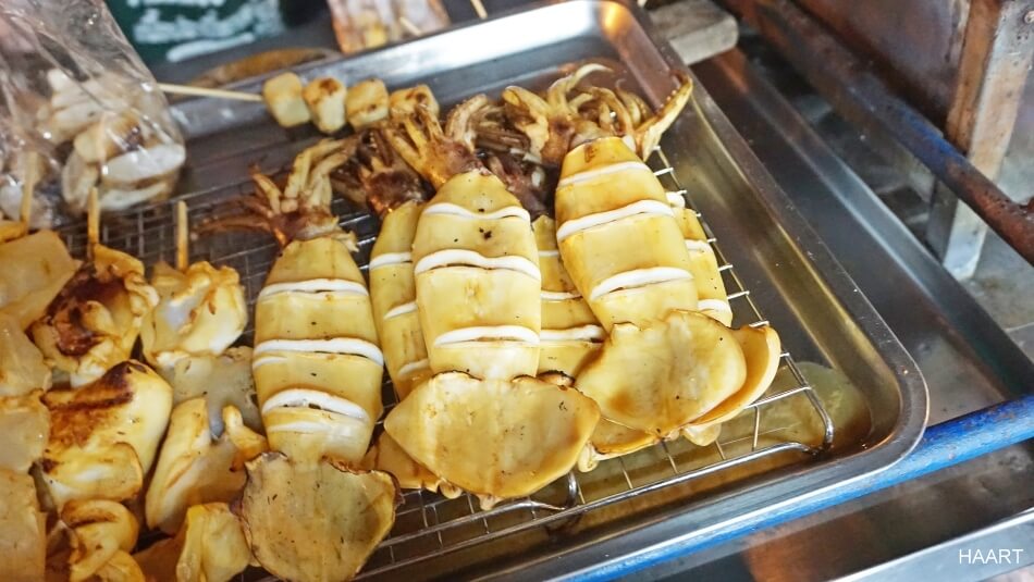tajlandia street food jedzenie ośmiorniczki squid