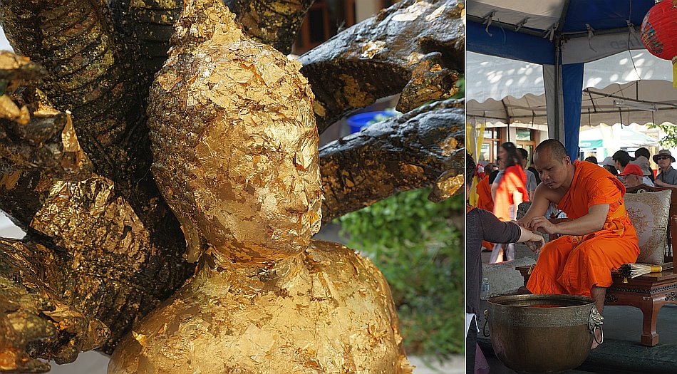 bangkok zabytki wat pho leżący budda odpoczywający złoty płatki na szczęście mnich buddyjski - haart.pl blog diy zrób to sam 2