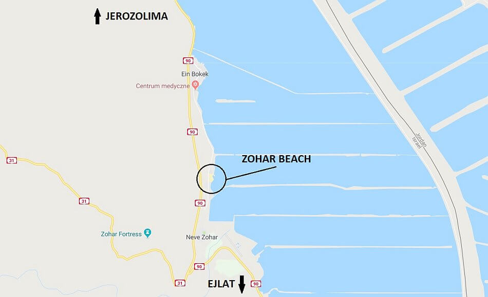 zohar beach na mapie google dojazd z jerozolimy i ejlat