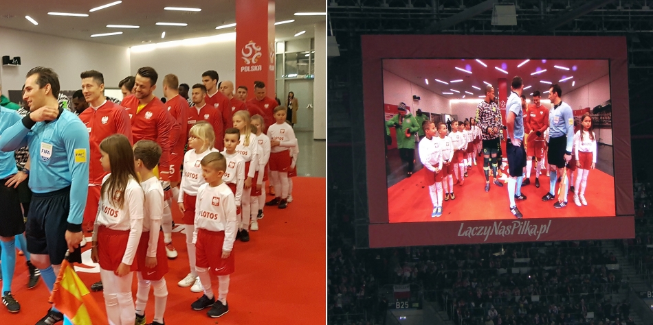 Dziecięca eskorta reprezentacji Polski w meczu Polska Nigeria