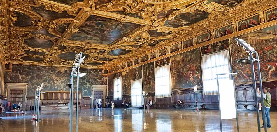 zabytki wenecji wenecja włochy pałac dożów sala wielkiej rady salla del magior consiglio