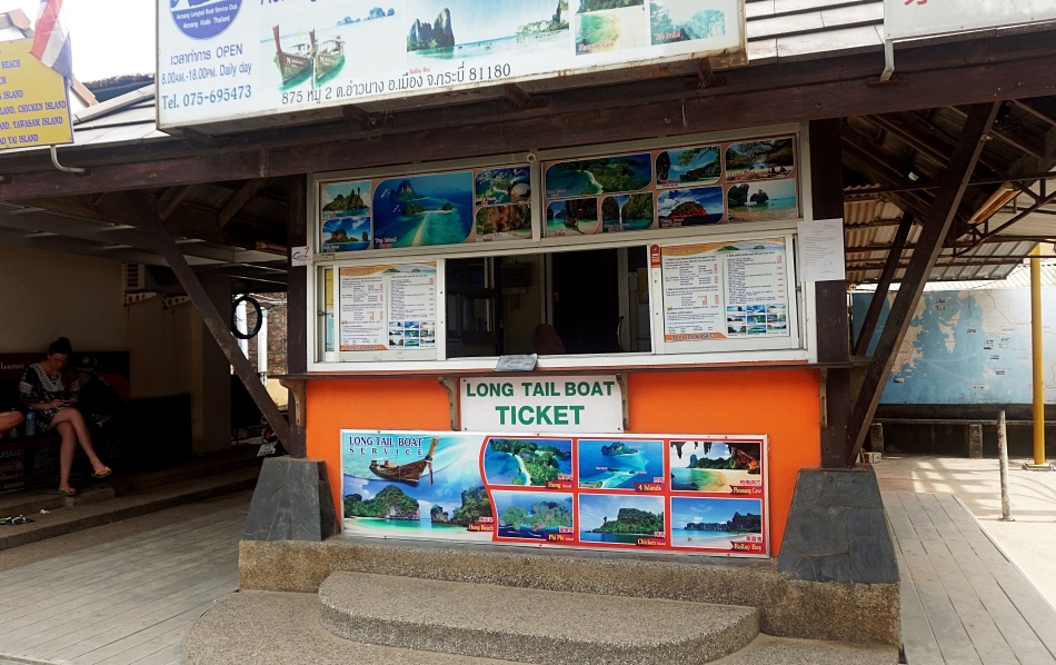 ao nang krabi tajlandia bilety na łódź transport kiosk