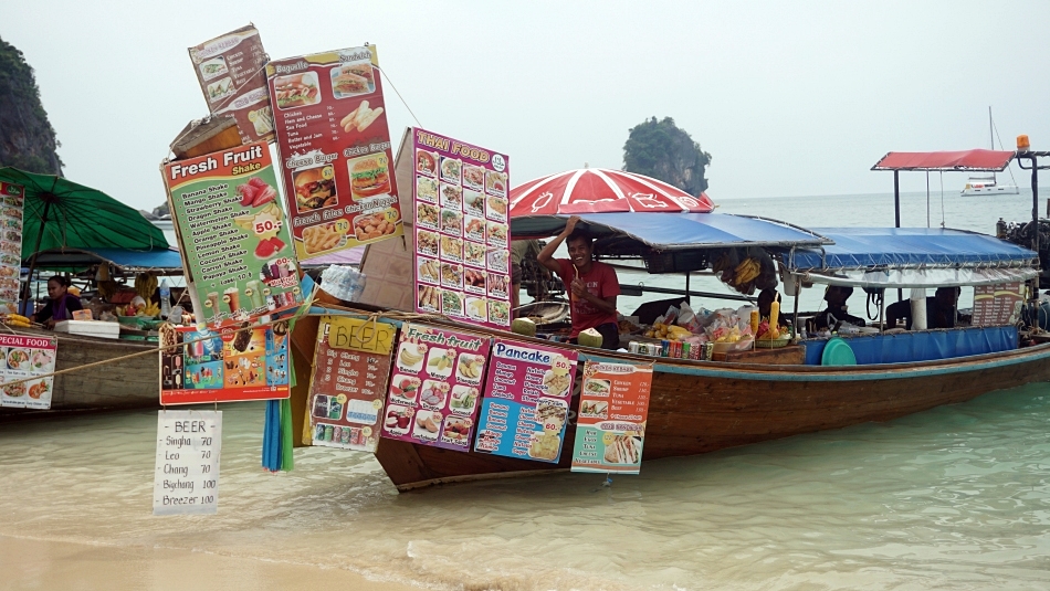 phra nang, long boat z menu
