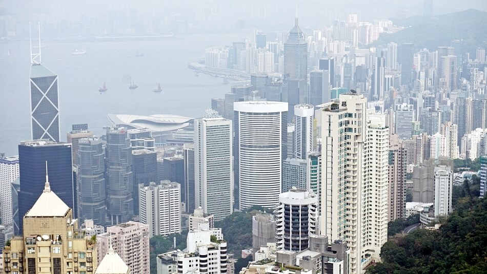 Atrakcje Hong Kongu taras widokowy the peak tower widok na miasto
