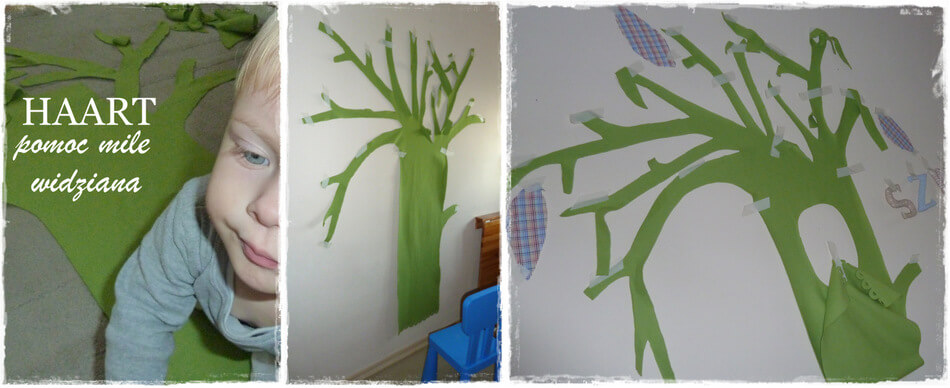 rysunek na ścianie w dziecięcym pokoju motyw drzewa