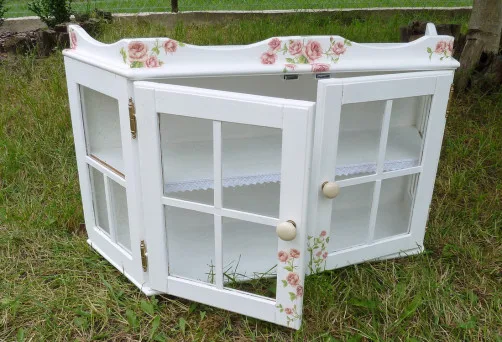 witrynka decoupage motyw kwiatowy różany odnawianie mebli shabby chic vintage samodzielnie - haart.pl blog diy zrób to sam