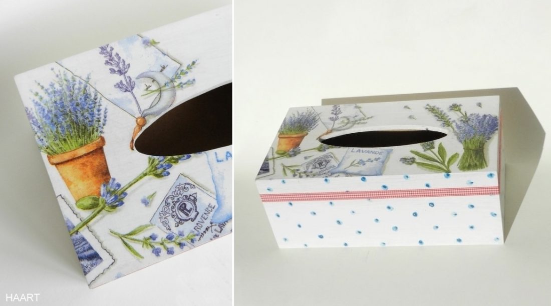 lawendowy chustecznik decoupage, krok po kroku, poradnik, instrukcja, samodzielnie, malowanie, klejenie, lakierowanie - haart.pl blog diy zrób to sam