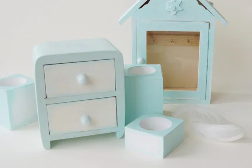 malowanie drewna, kolor miętowy, decoupage - haart.pl blog diy zrób to sam