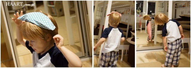 woreczki do ćwiczeń z dzieckiem, na głowie