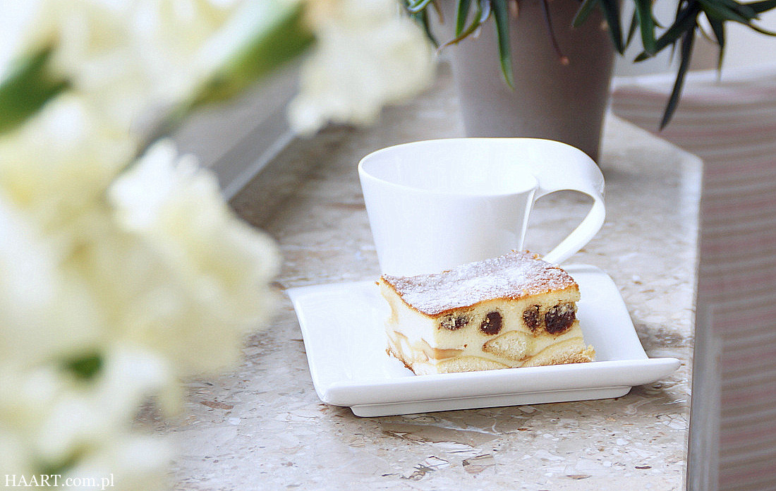 sernik z rodzynkami, proste szybkie i smaczne ciasto, kuchnia gotowanie przepis recipt - haart.pl blog diy zrób to sam