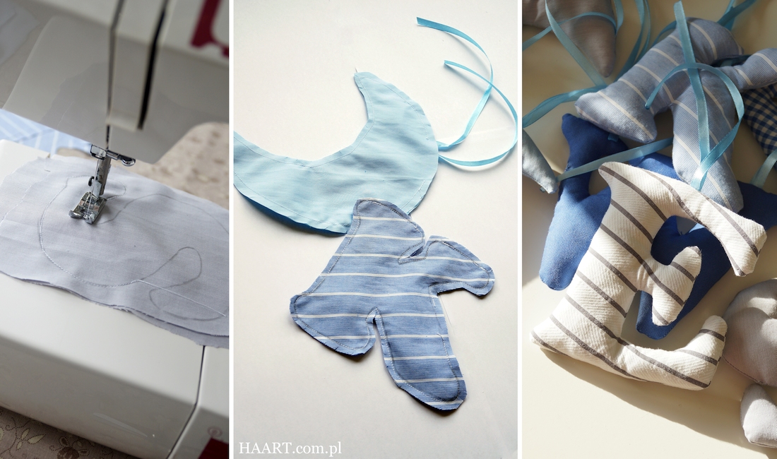 literki z materiału diy, szycie