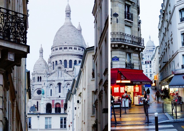 paryż montmartre, uliczki pod bazyliką sacre coeur