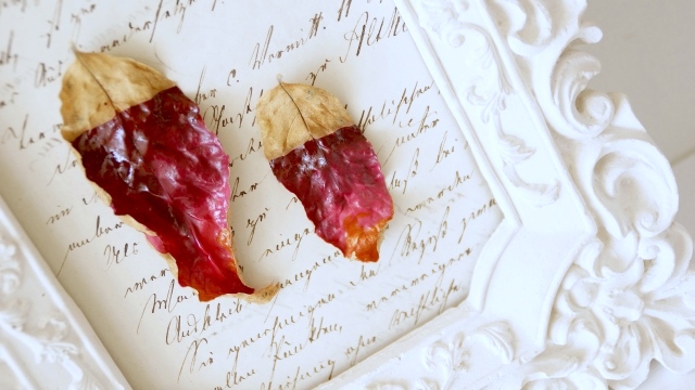 malowanie liści, liście, ramka postarzana - haart.pl blog diy zrób to sam 6