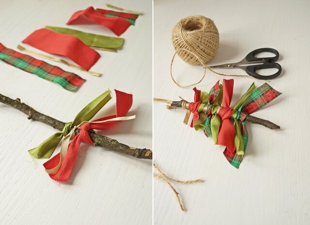 wiązanie zawieszki choinkowej diy