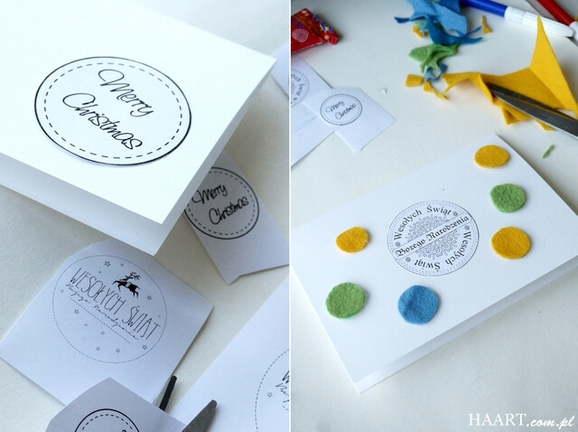 kartka z życzeniami na święta, filc