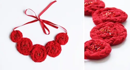 naszyjniki i kolie, ręcznie robione, recycling, upcycling, na zamówienie, indywidualne projekty, naszyjnik czerwony - haart.pl blog diy zrób to sam