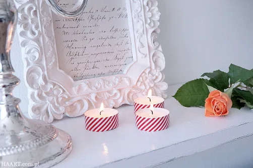 ozdobne świeczki, taśma dekoracyjna, instrukcja krok po kroku - haart.pl blog diy zrób to sam
