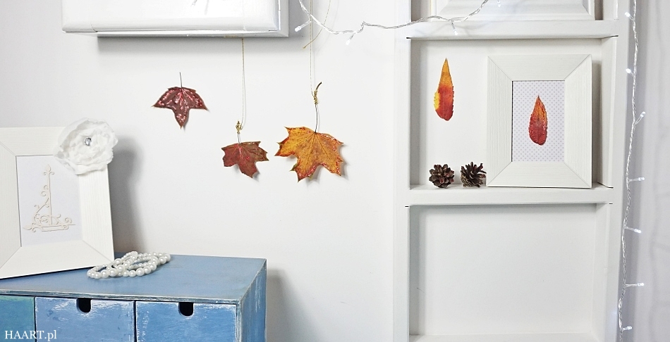 dekoracja z liści i szyszek jesienna dekoracja instrukcja zrób samodzielnie - haart.pl blog diy zrób to sam 3