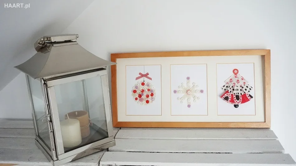 aranżacja świątecznych ozdób w mieszkaniu, rama diy