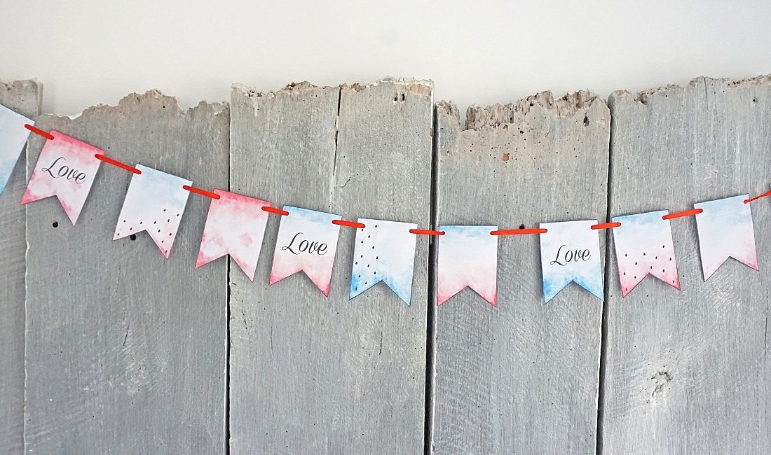 Girlanda do druku. Malowanie akwarelami, zagłówek łóżka, sypialnia, instrukcja krok po kroku, do pobrania za darmo bezpłatnie - haart.pl blog diy zrób to sam