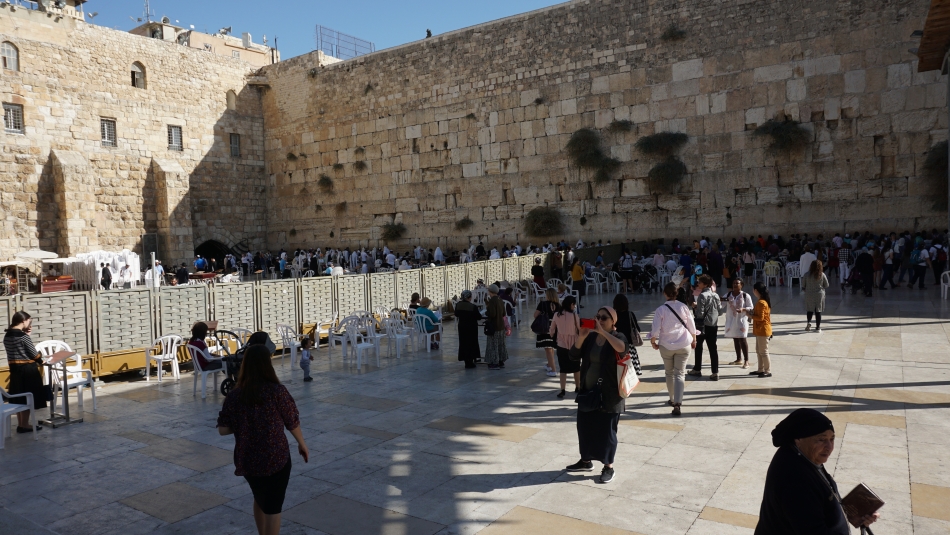 Jerozolima Ściana Płaczu podzielona na dwie częsci