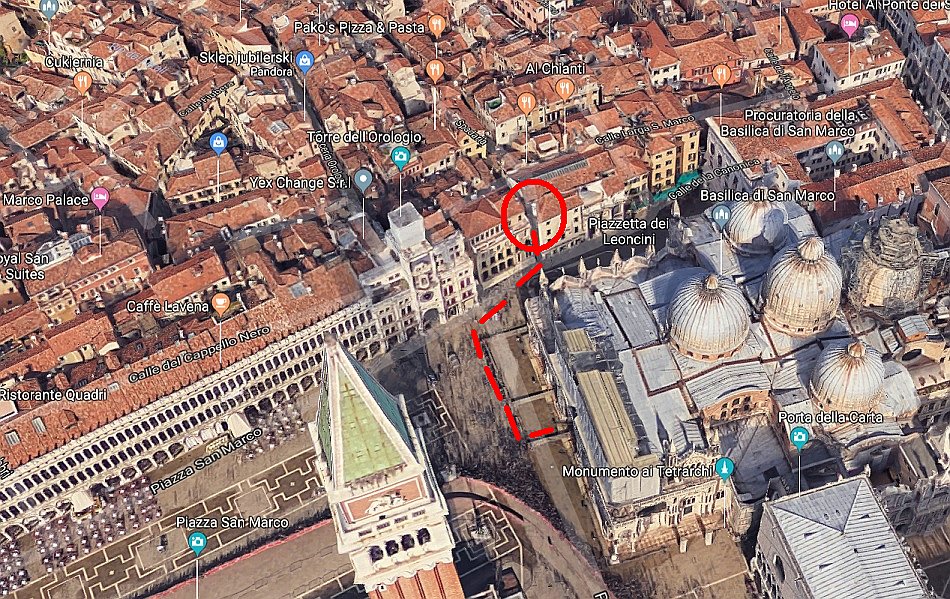 wenecja wskazówki mapa google 3d plac św. marka