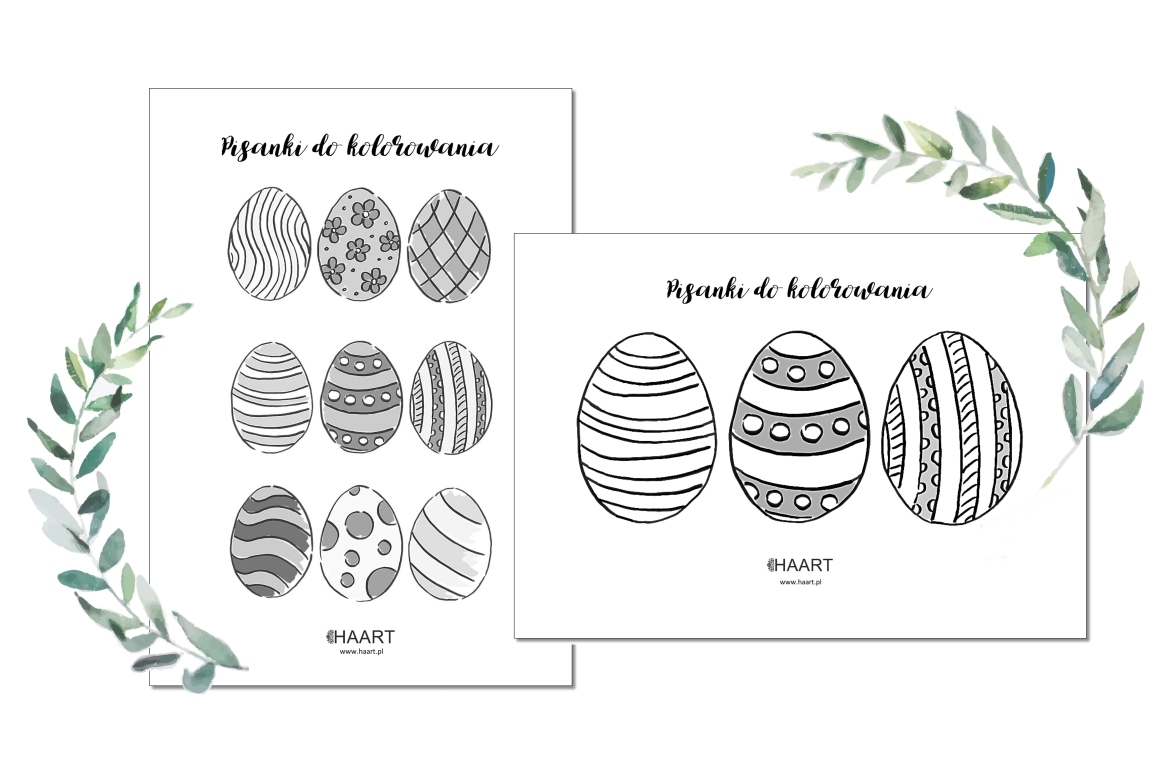 Szablon wielkanocny Pisanki do kolorowania dla dzieci. Karty pracy przedszkole