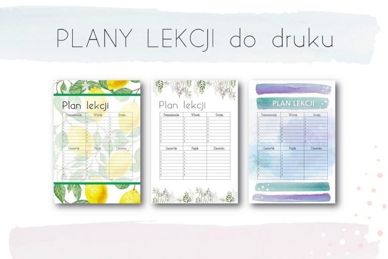 Plan lekcji do pobrania - 3 wzory za darmo!