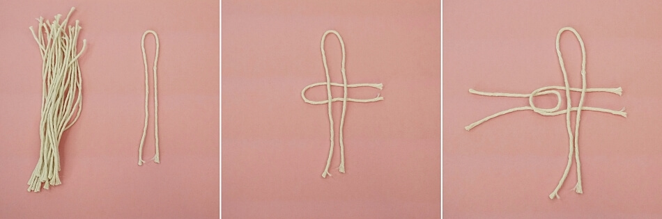 graficzna instrukcja wiązania liścia ze sznurków