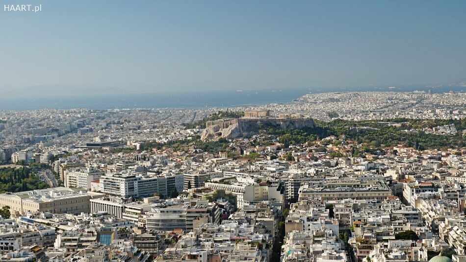 Widok na Ateny ze wzgórza Lycabettus