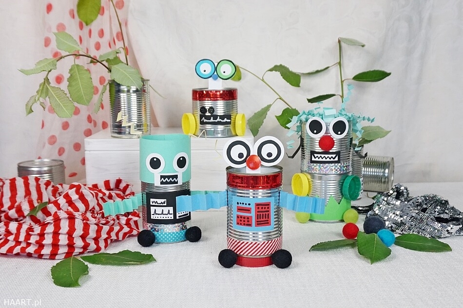 Eko zabawki Roboty z puszek 