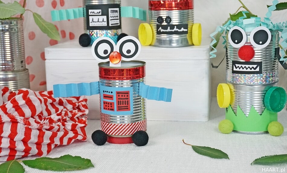 roboty z puszek eko zabawki