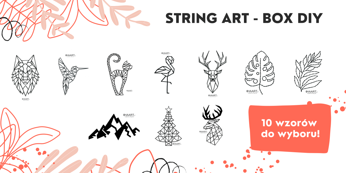 wzory string art szablony
