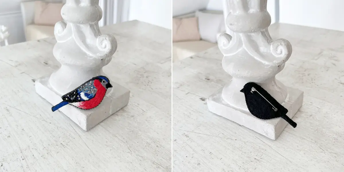 broszki ptaki rękodzieło