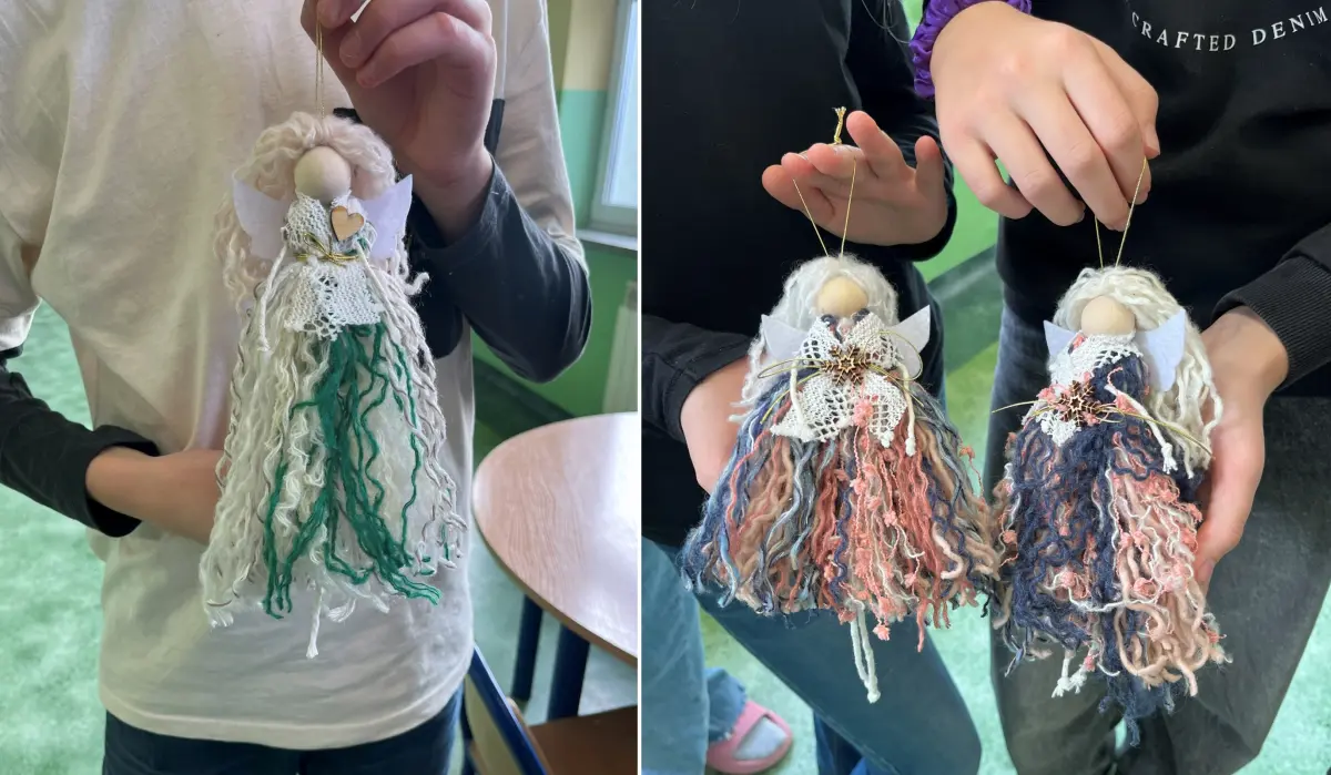 Anioły ze sznurków warsztaty dla dzieci 