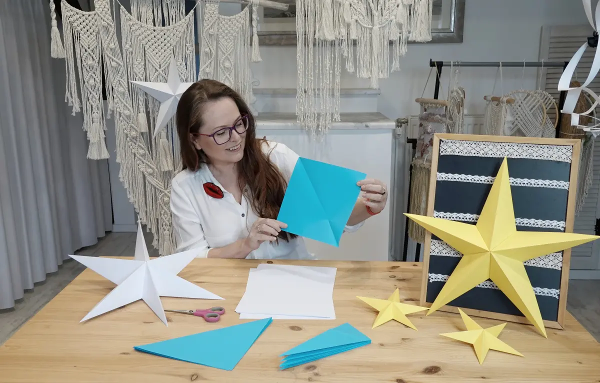 papierowa świąteczna gwiazda DIY