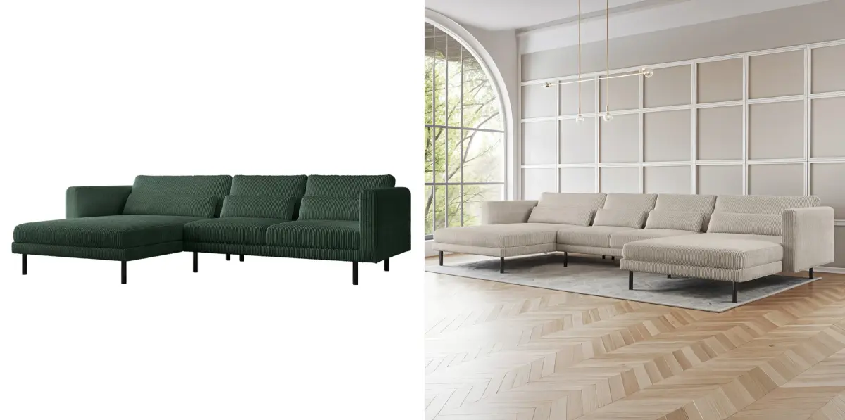 sztruksowe narożniki i kanapy Dekori