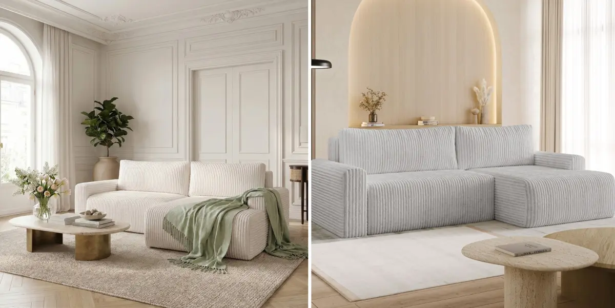 sztruksowe narożniki i kanapy Dekori